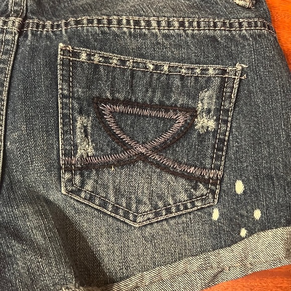 C Pink Distressed jean shorts size 1 - Picture 7 of 8
